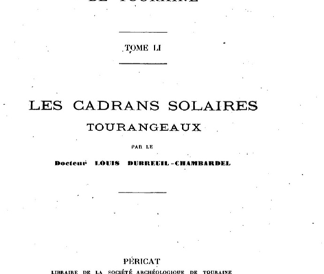 Les cadrans solaires de la Société Archéologique de Touraine